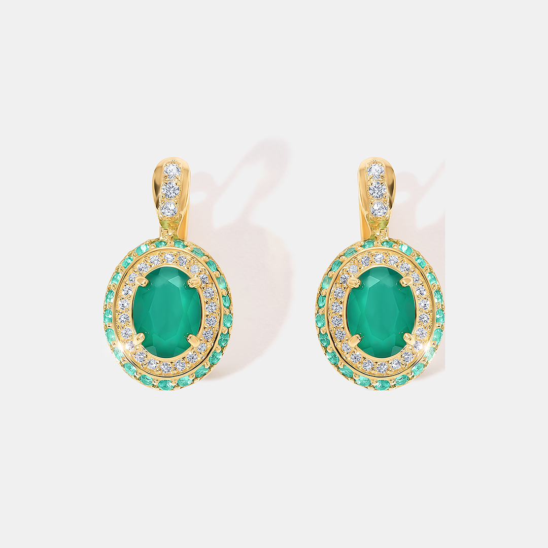 Серебряные серьги с агатами