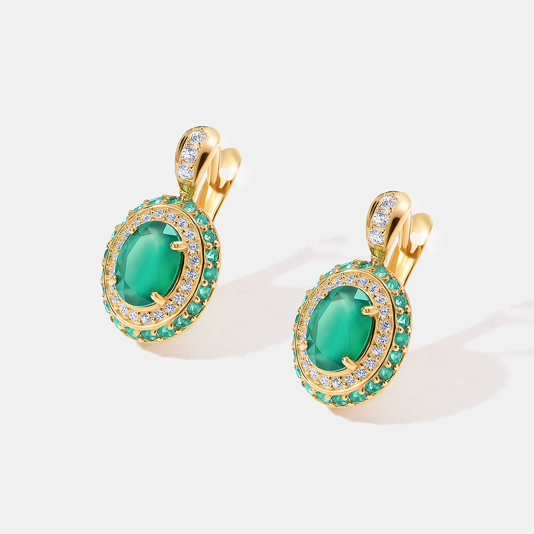 Серебряные серьги с агатами