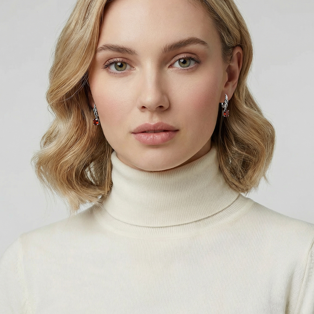 Серебряные серьги с цитринами Мадейра