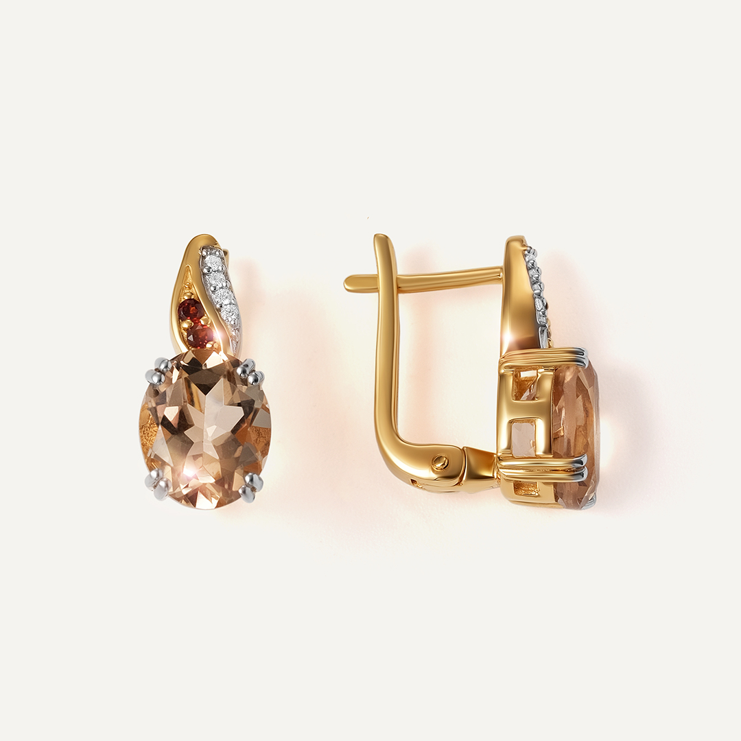 Серебряные серьги с кварцем