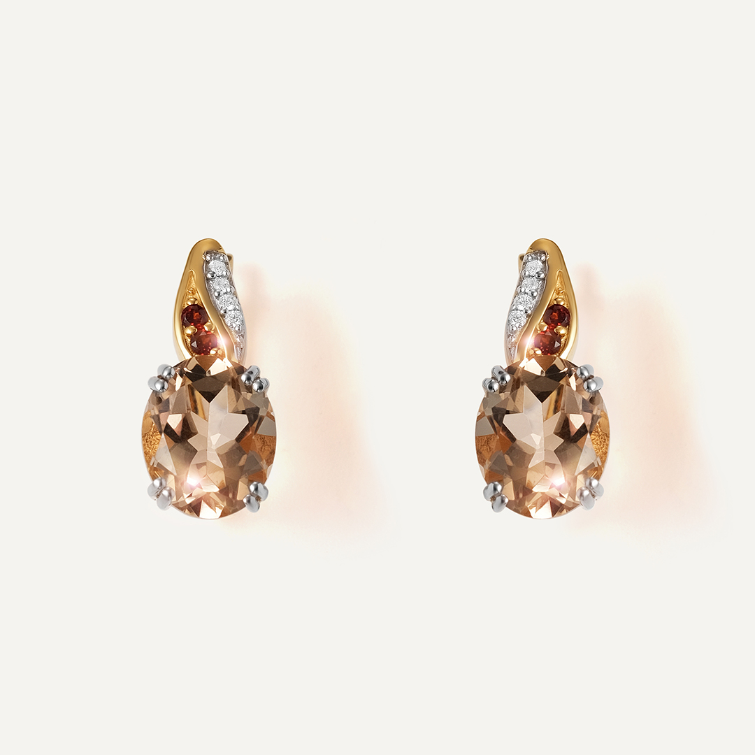 Серебряные серьги с кварцем