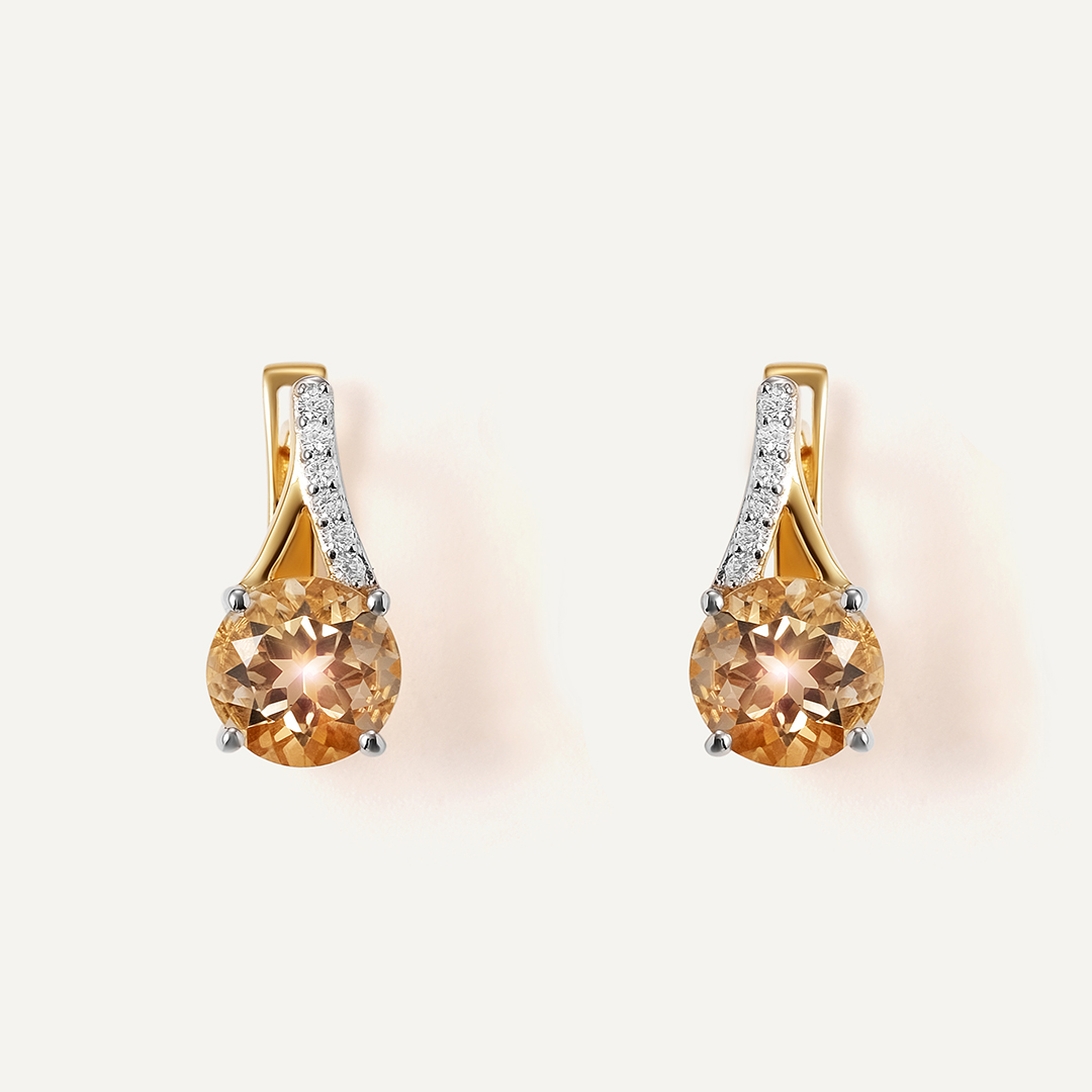 Серебряные серьги с кварцем