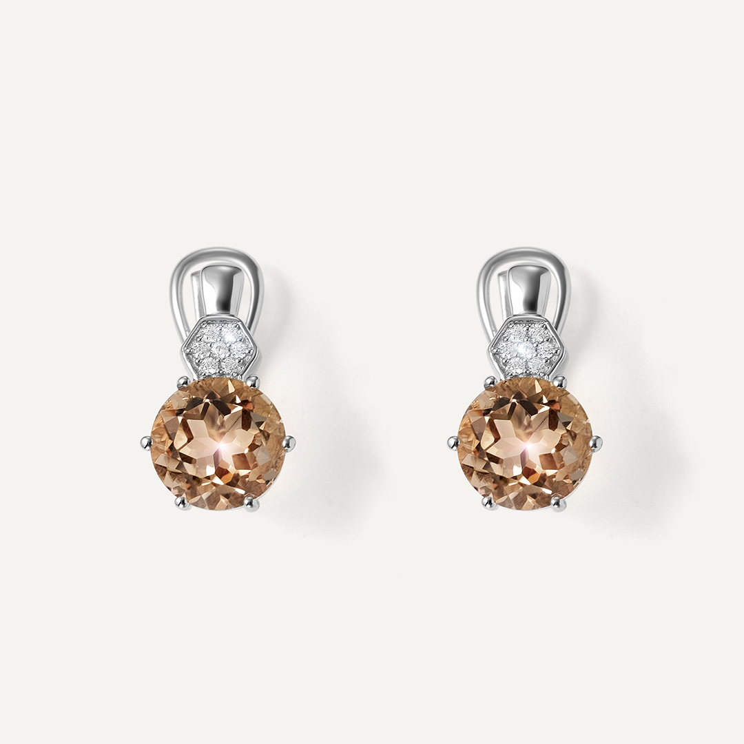 Серебряные серьги с кварцем