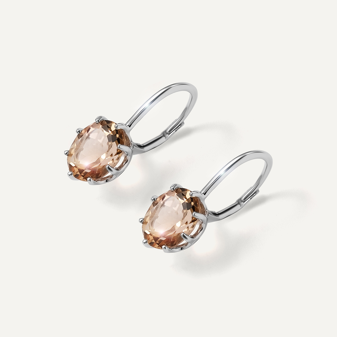 Серебряные серьги с кварцем