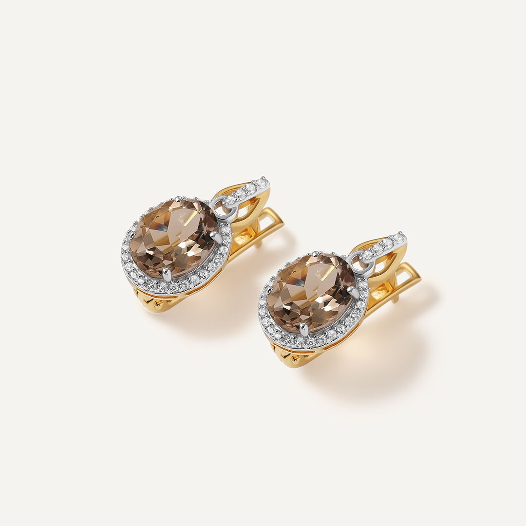 Серебряные серьги с кварцем