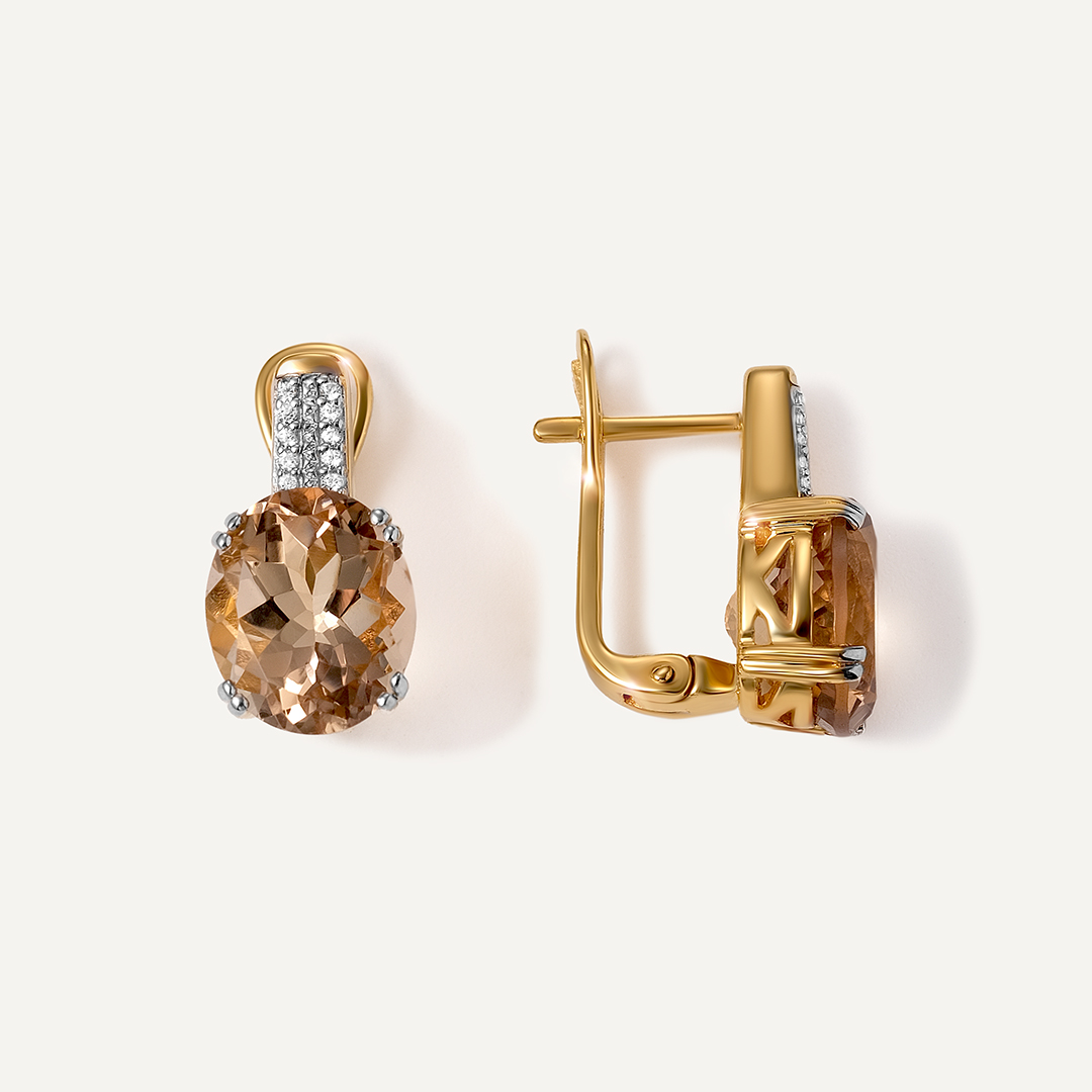 Серебряные серьги с кварцем