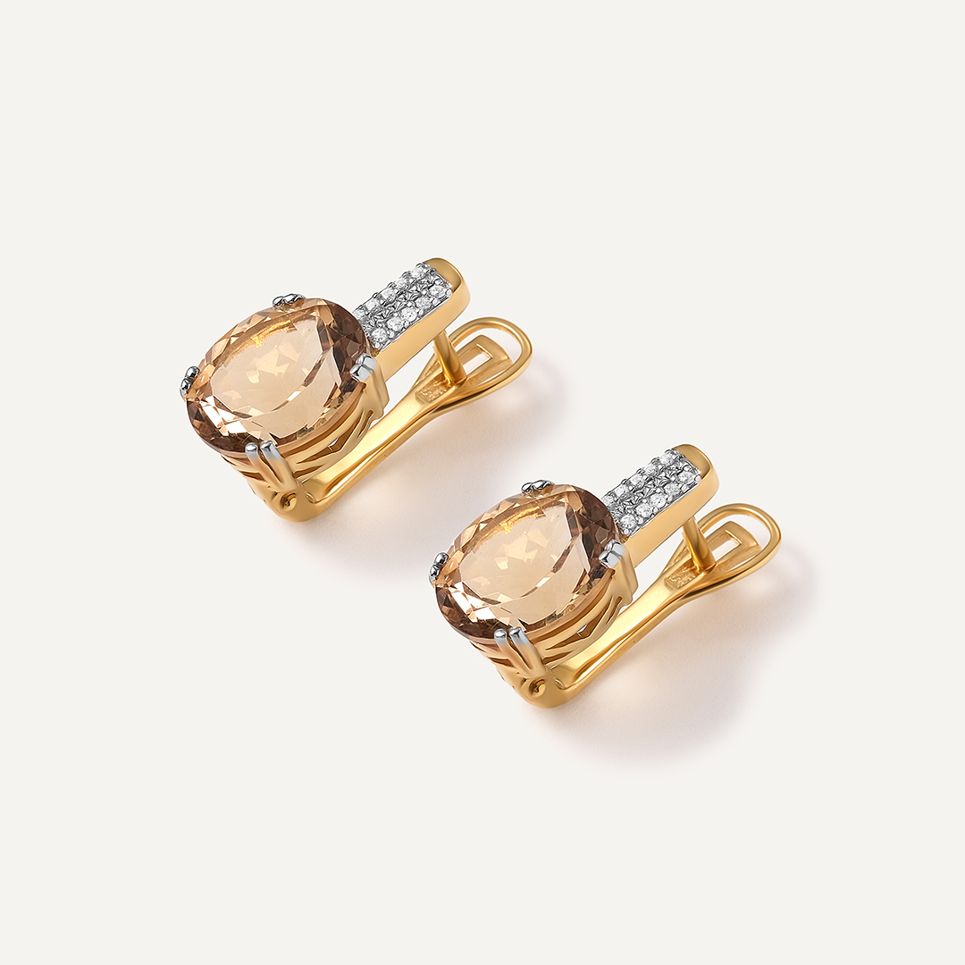 Серебряные серьги с кварцем