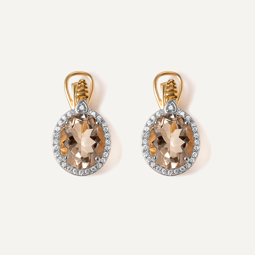 Серебряные серьги с кварцем