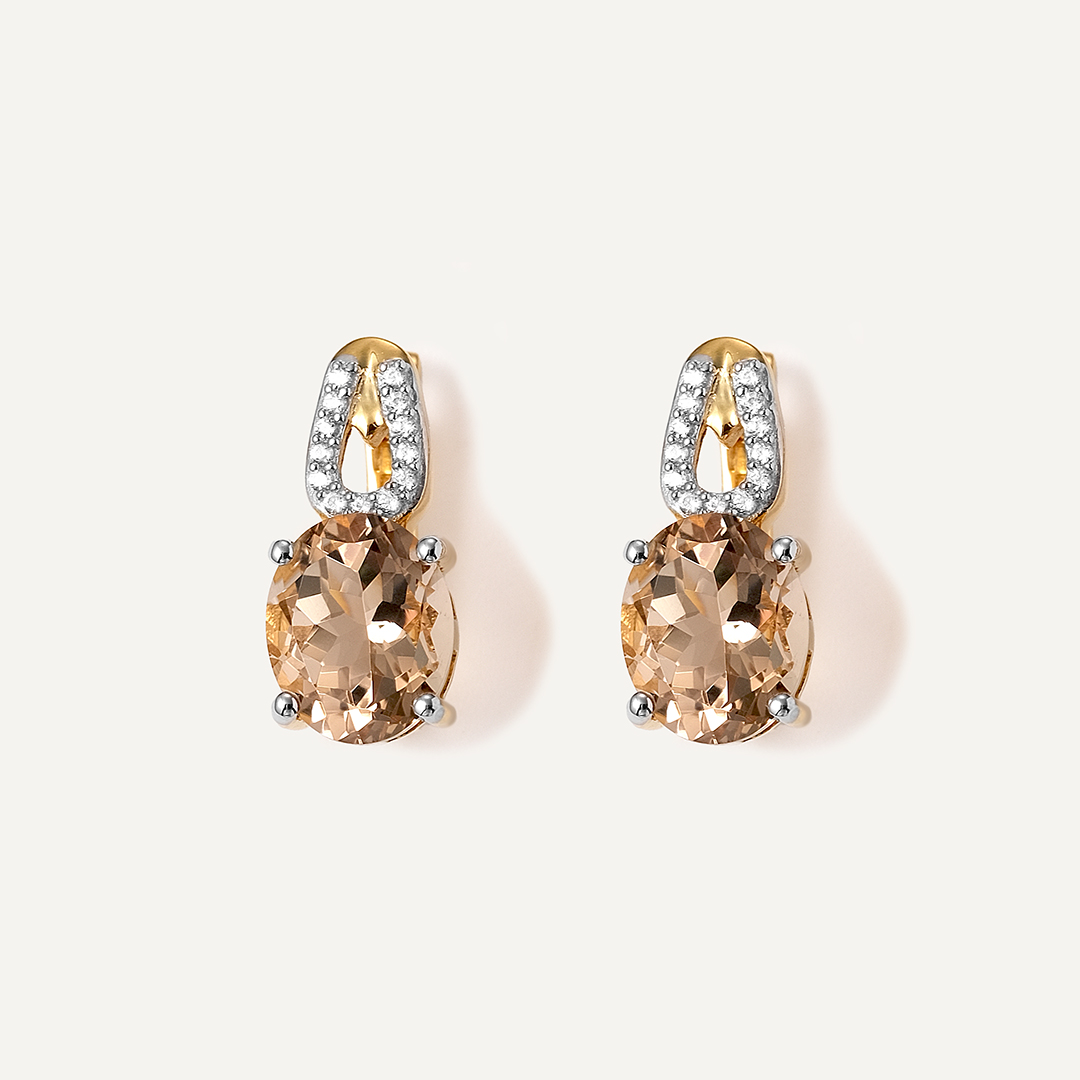 Серебряные серьги с кварцем