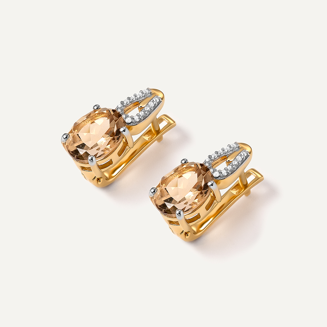 Серебряные серьги с кварцем