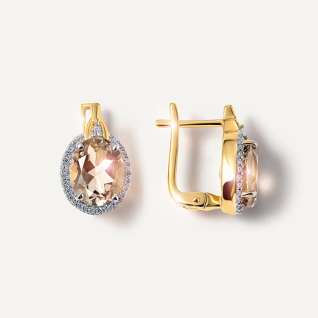 Серебряные серьги с кварцем