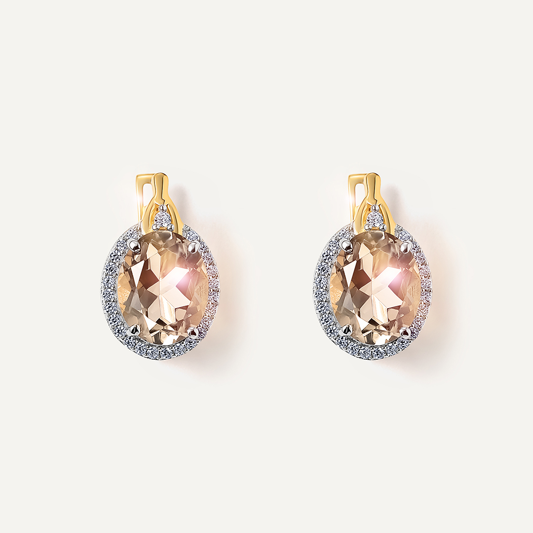 Серебряные серьги с кварцем