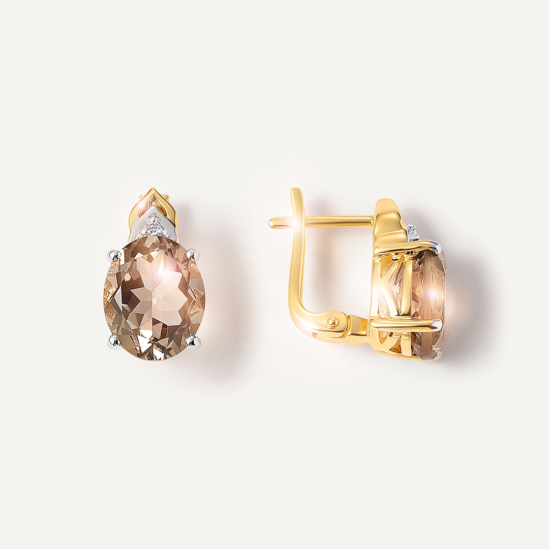 Серебряные серьги с кварцем