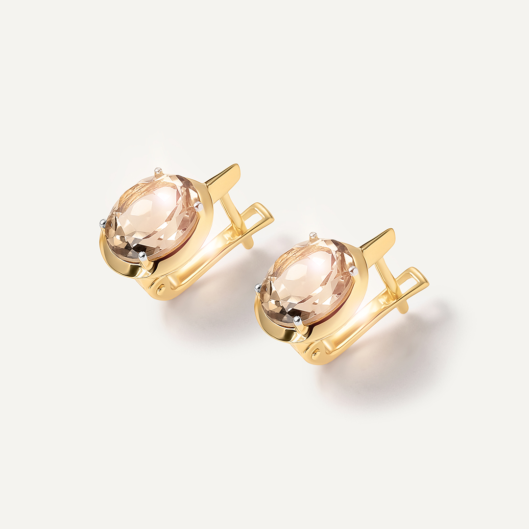 Серебряные серьги с кварцем