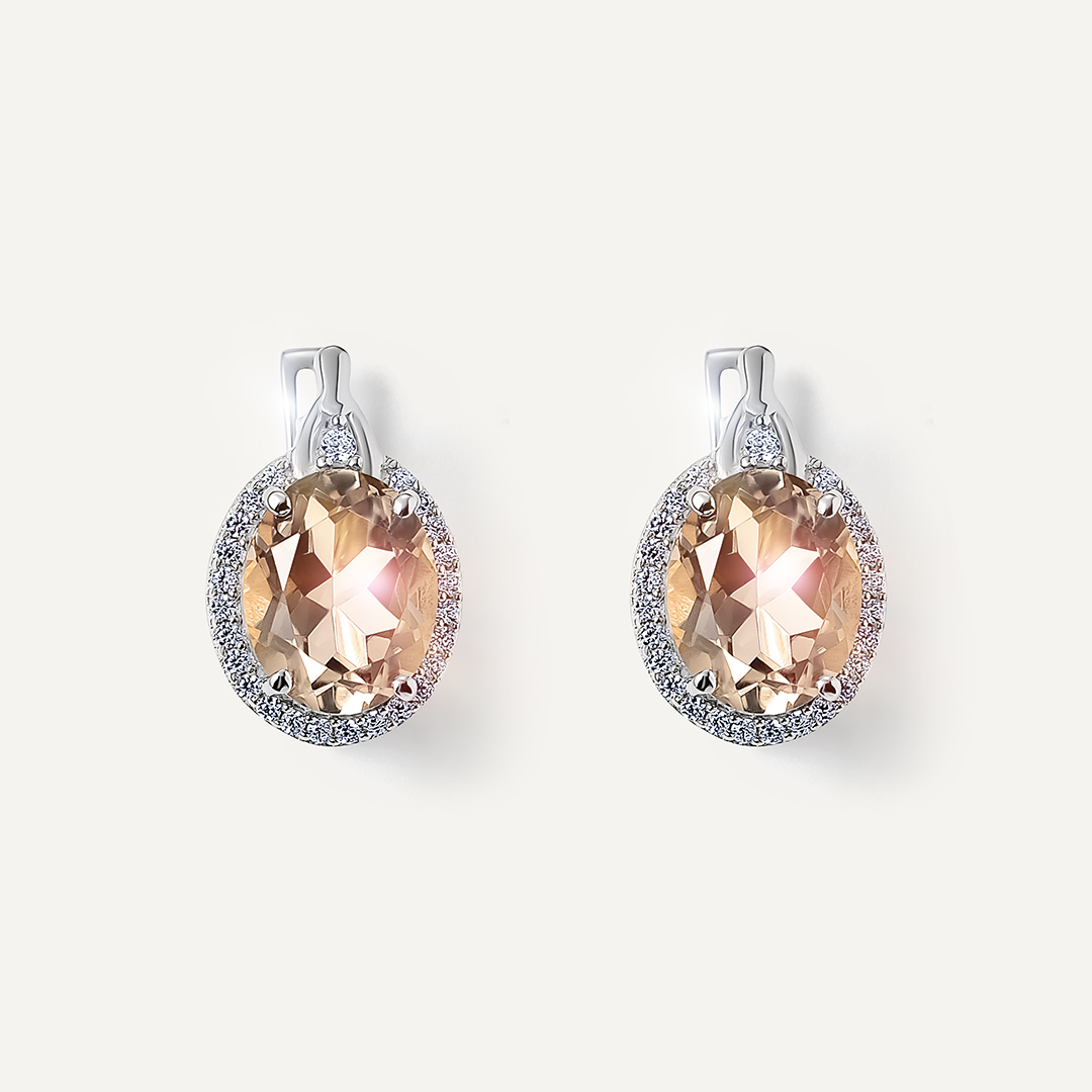 Серебряные серьги с кварцем