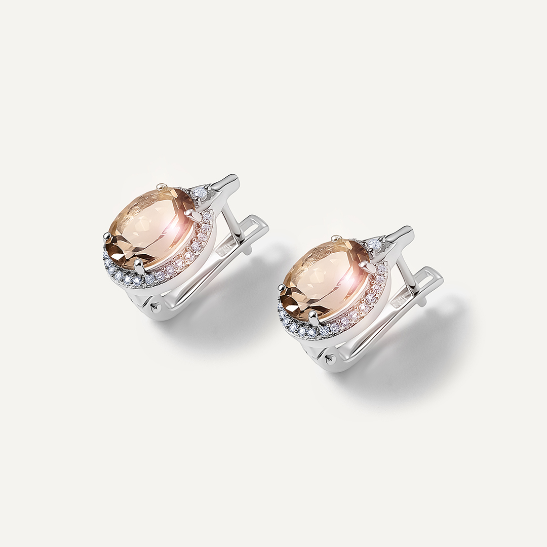 Серебряные серьги с кварцем