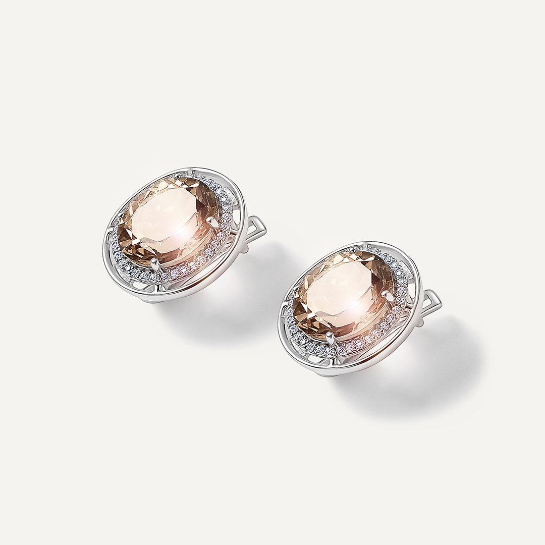 Серебряные серьги с кварцем