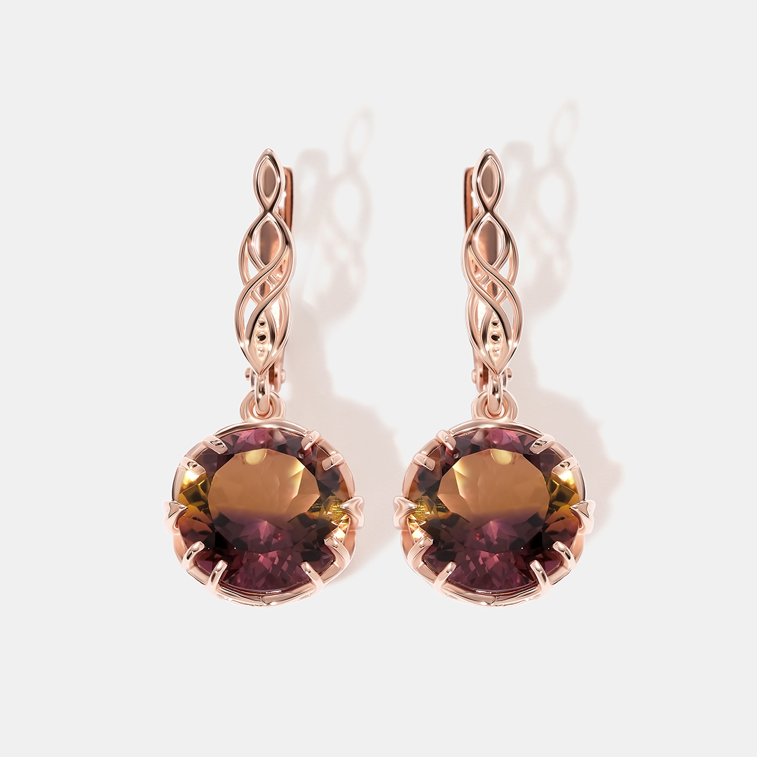 Серебряные серьги с аметринами