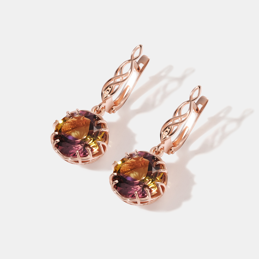 Серебряные серьги с аметринами