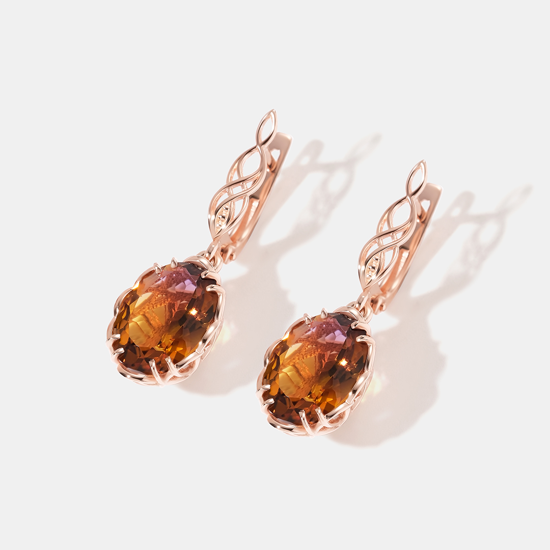 Серебряные серьги с аметринами