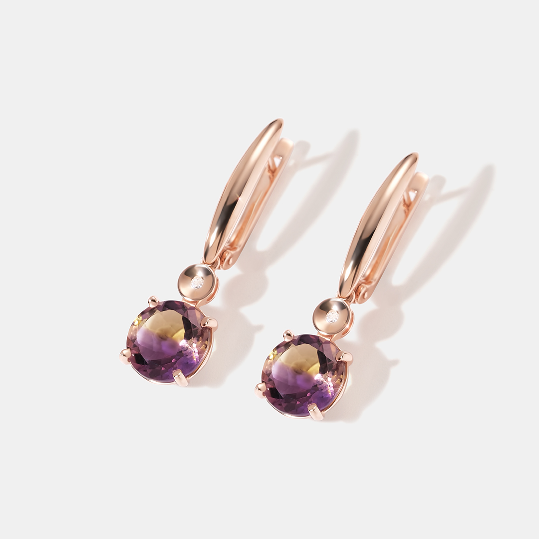 Серебряные серьги с аметринами