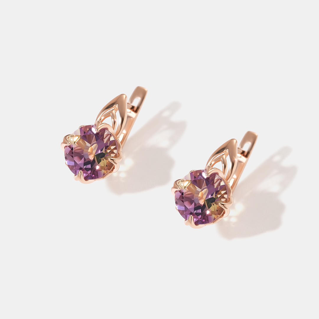 Серебряные серьги с аметринами