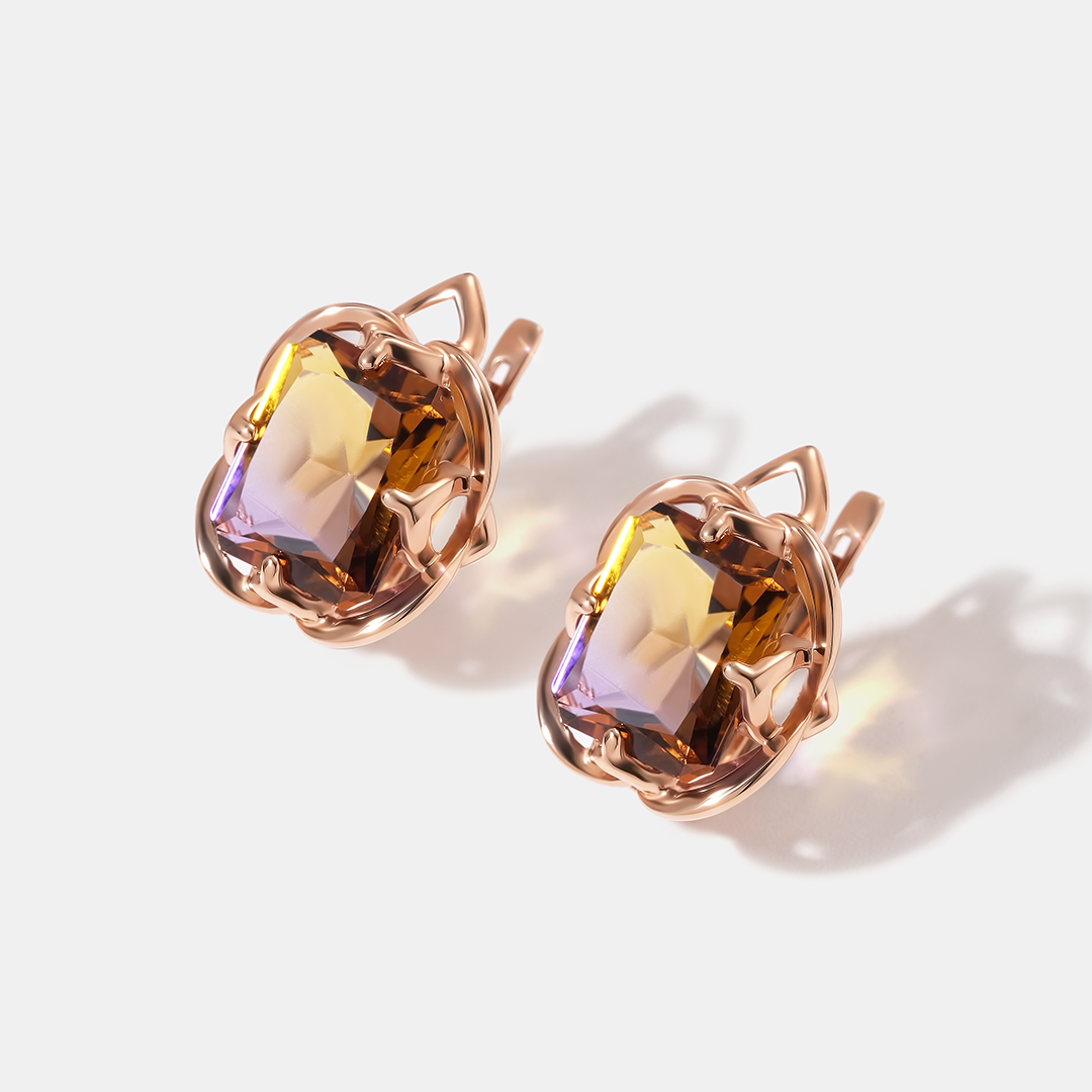 Серебряные серьги с аметринами