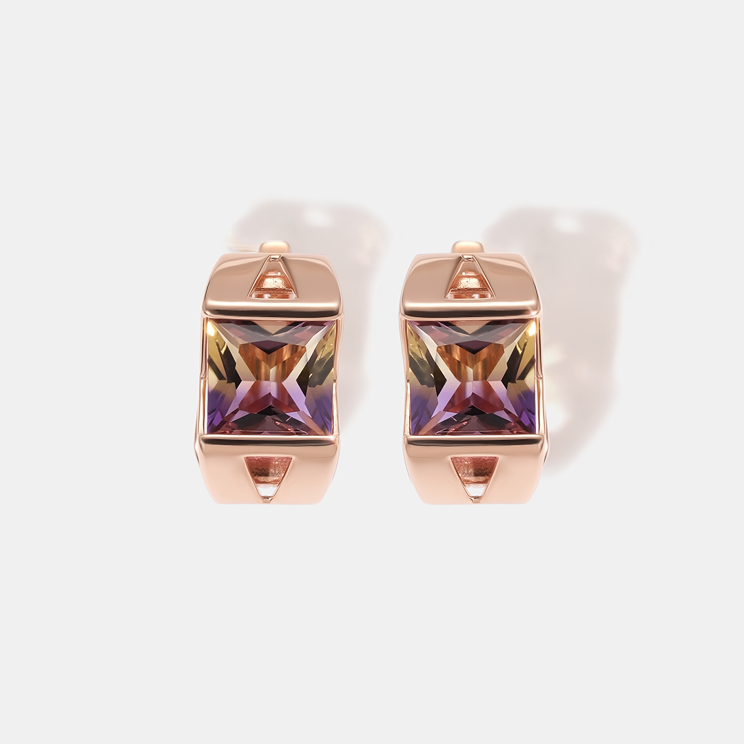 Серебряные серьги с аметринами