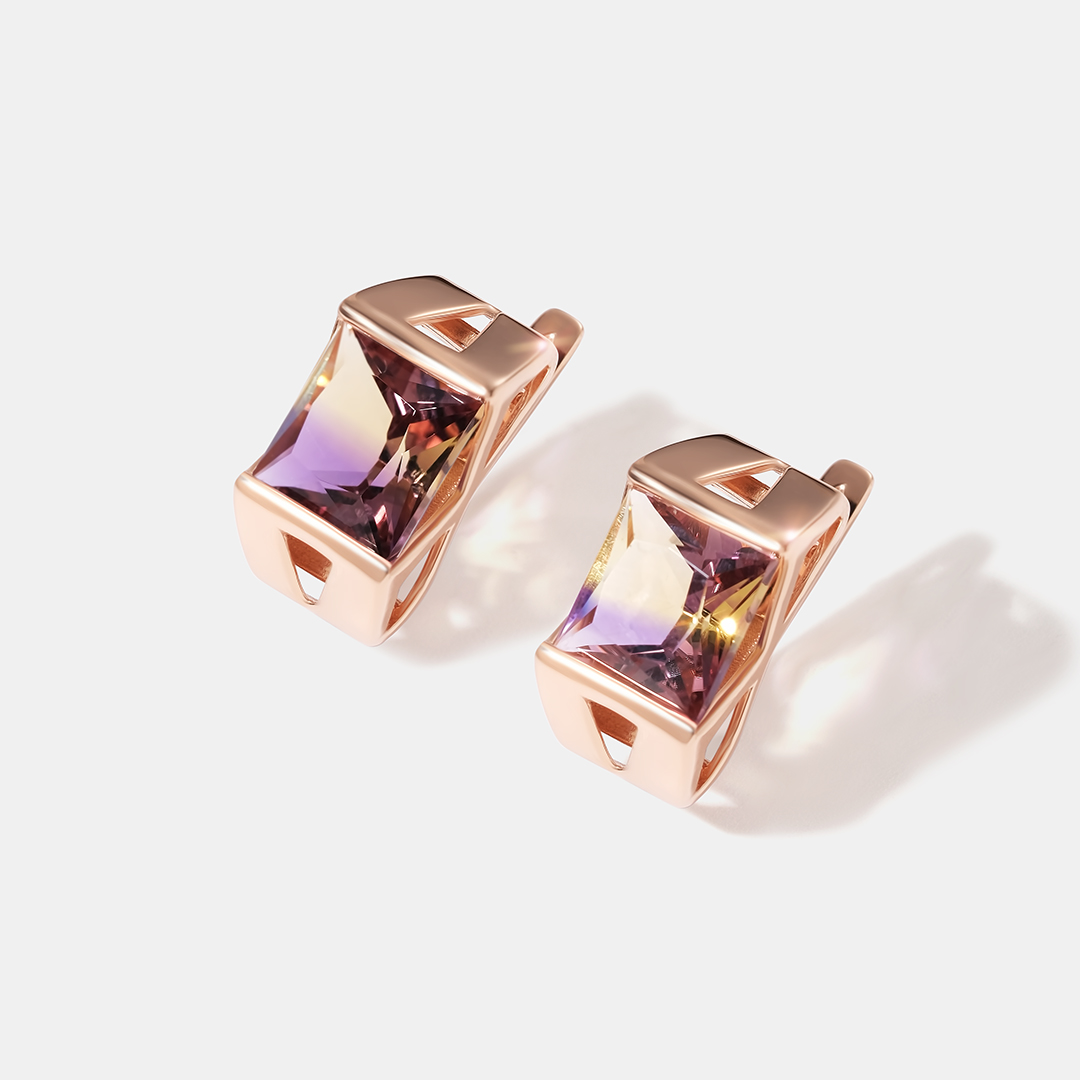 Серебряные серьги с аметринами