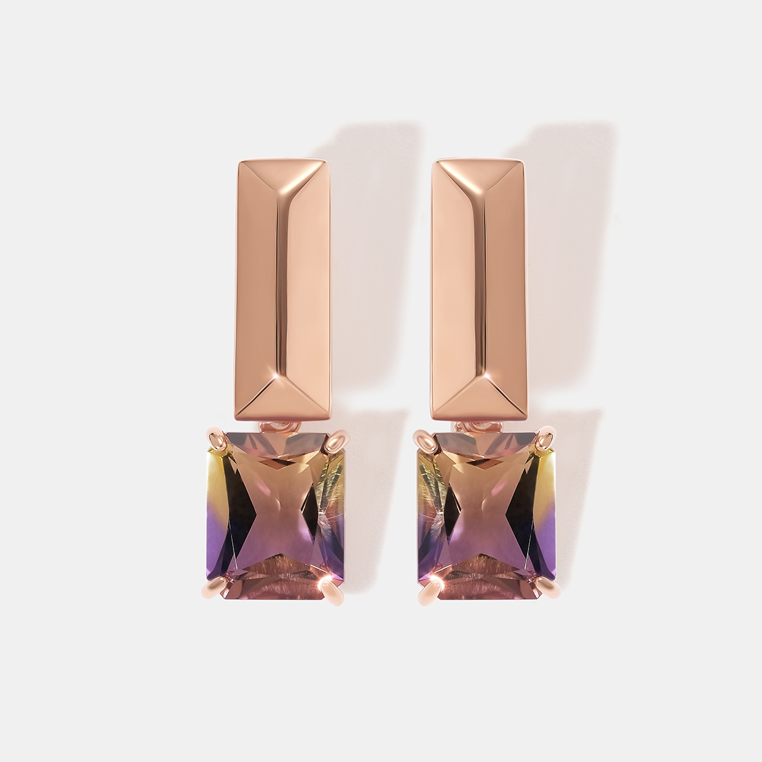 Серебряные серьги с аметринами