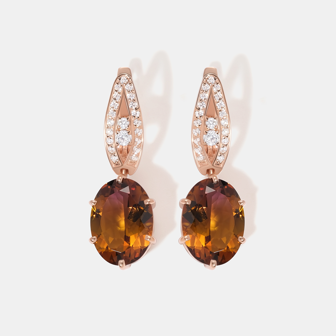 Серебряные серьги с аметринами