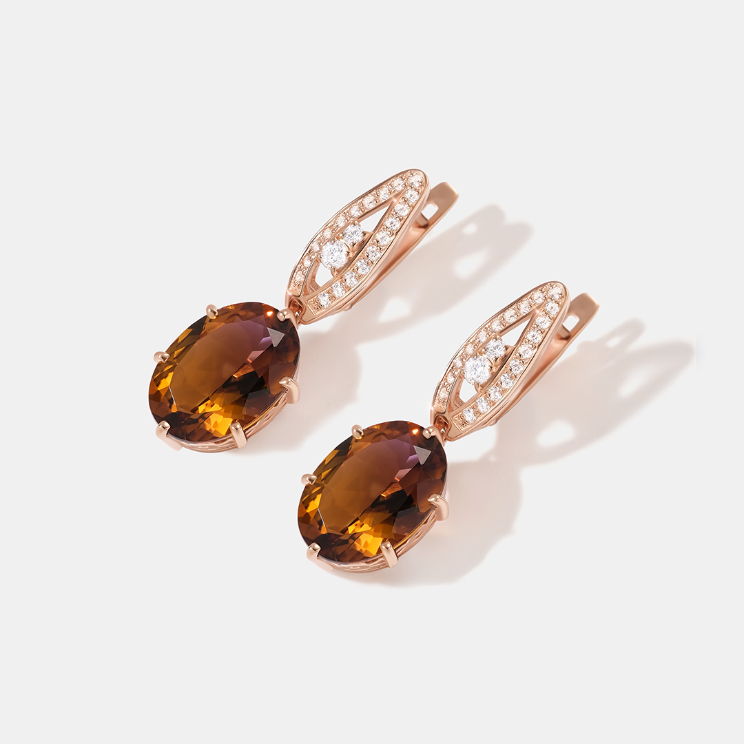 Серебряные серьги с аметринами