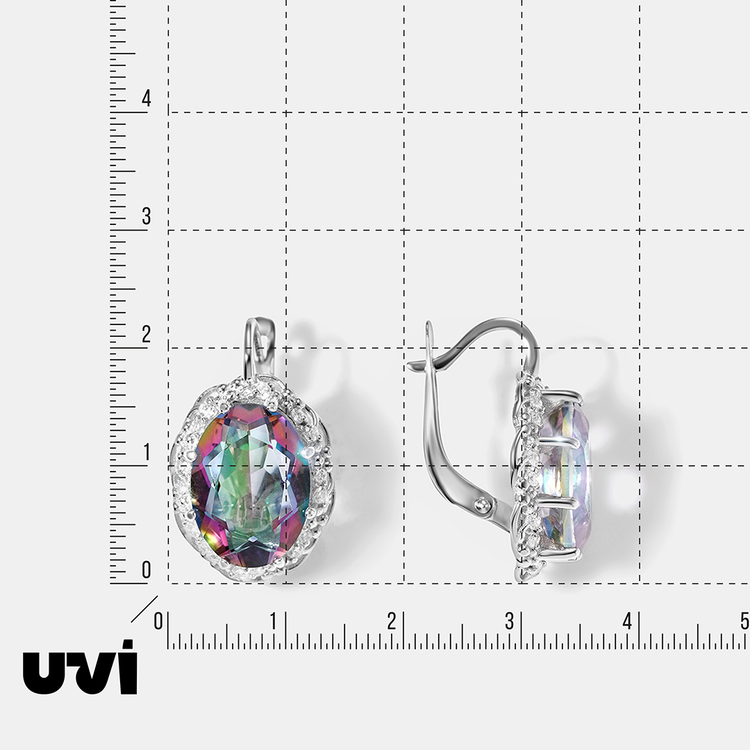Серебряные серьги с кварцем