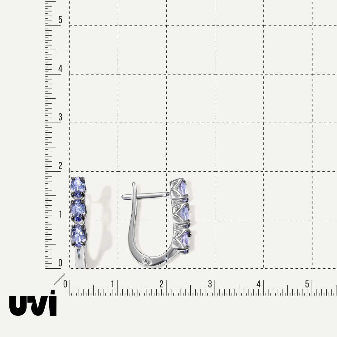 Серебряные серьги с танзанитами