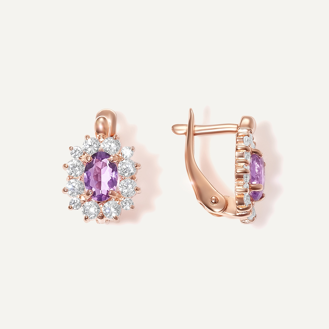 Серебряные серьги с аметистами