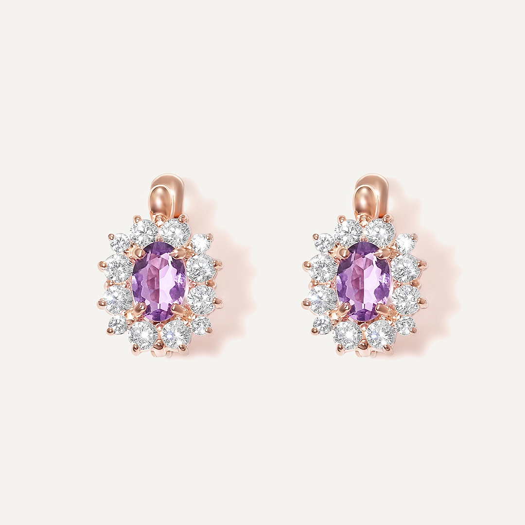 Серебряные серьги с аметистами