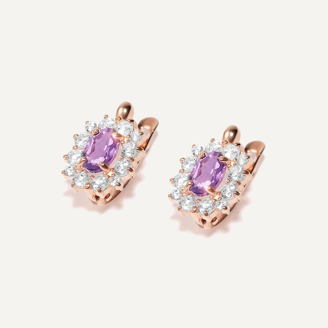 Серебряные серьги с аметистами