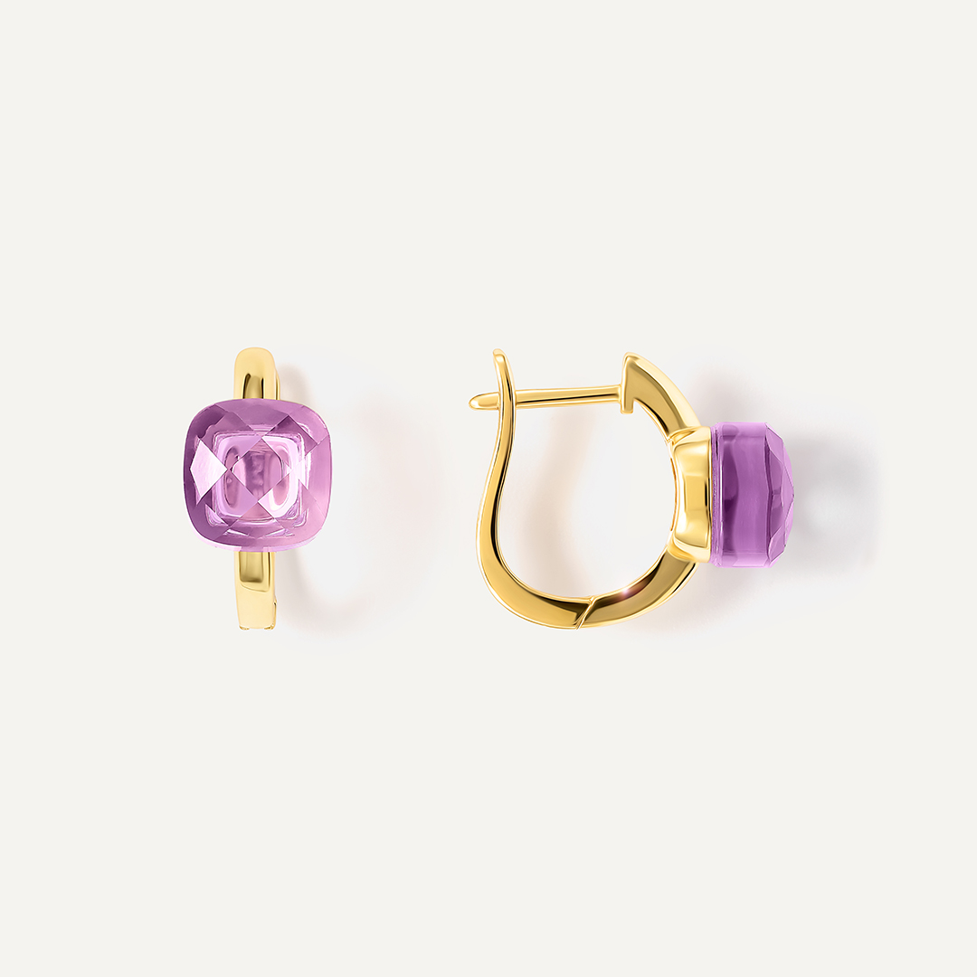 Серебряные серьги с аметистами