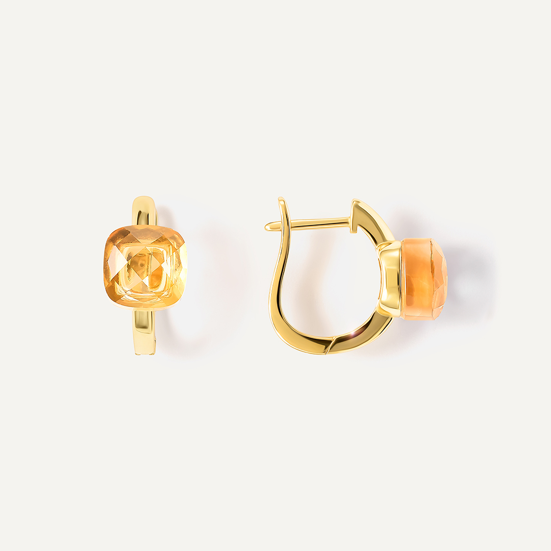 Серебряные серьги с цитринами