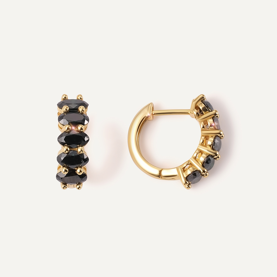 Серебряные серьги-конго с муассанитами