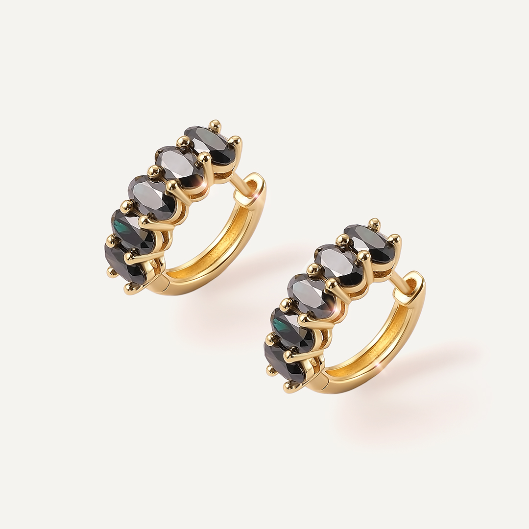 Серебряные серьги-конго с муассанитами