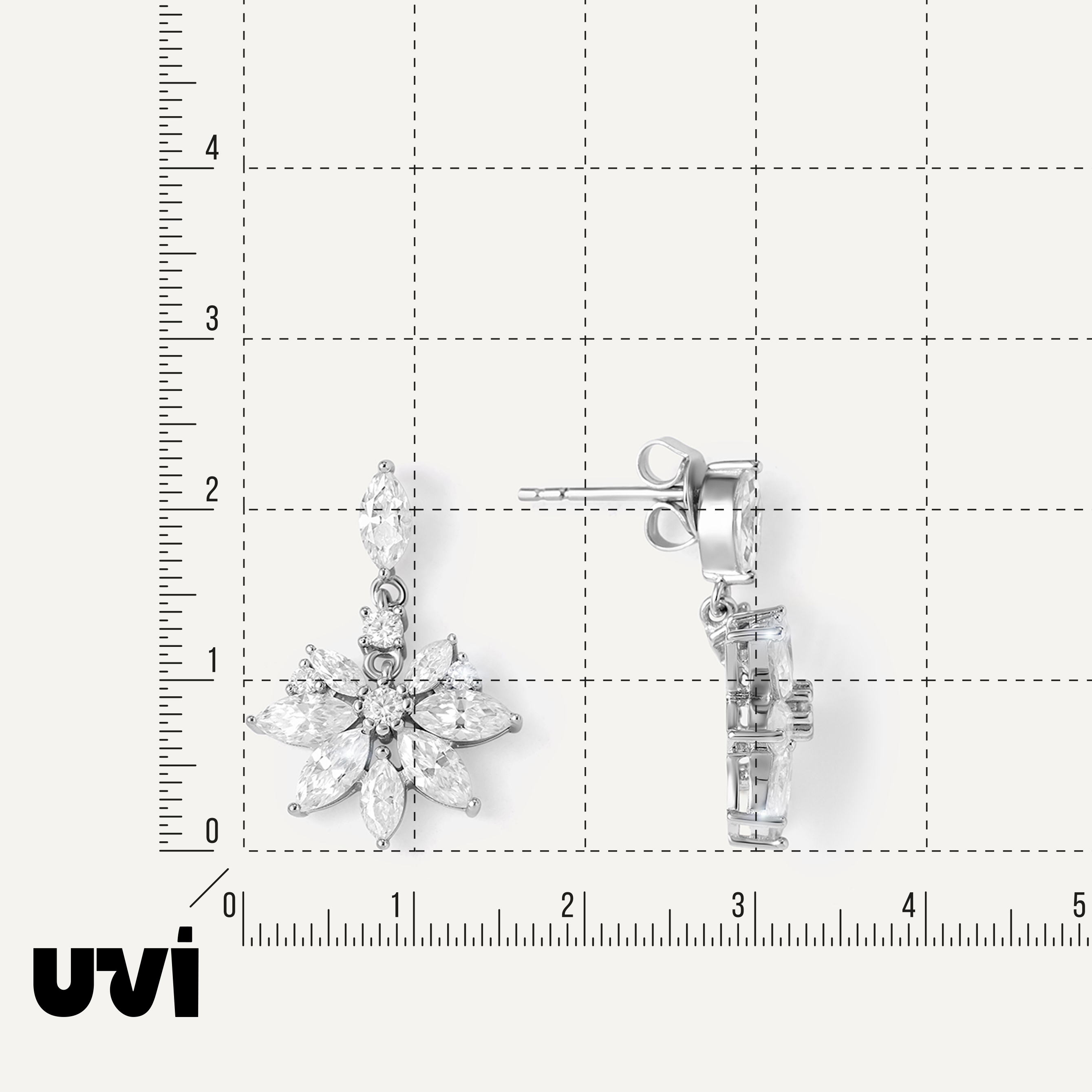 Серебряные серьги-пусеты с муассанитами