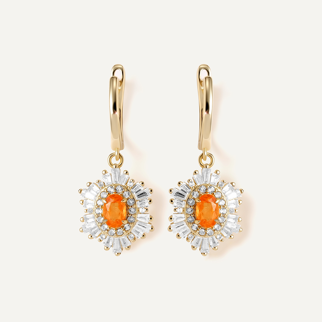 Серебряные серьги с вульфенитами