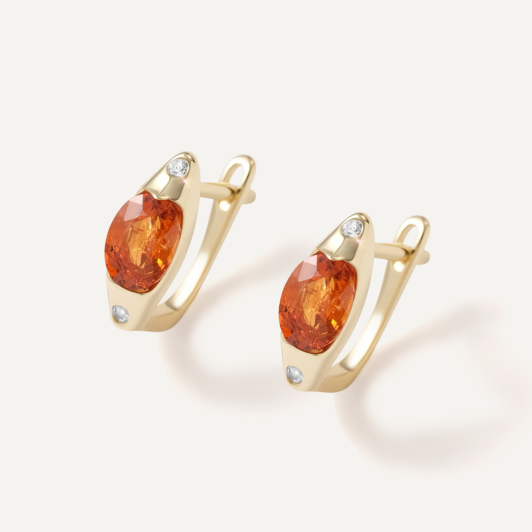 Серебряные серьги с вульфенитами