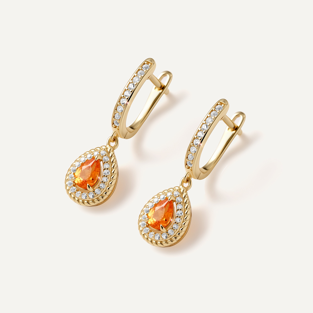 Серебряные серьги с вульфенитами