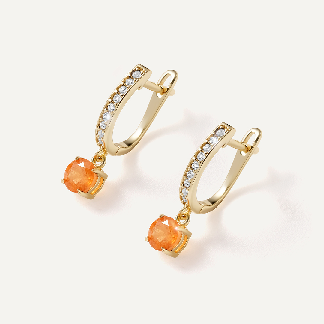 Серебряные серьги с вульфенитами