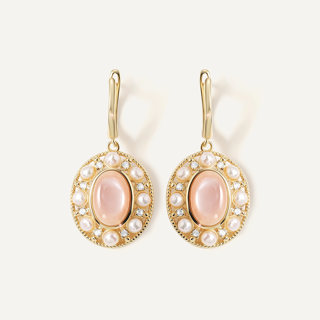 Серебряные серьги с перламутром и жемчугом