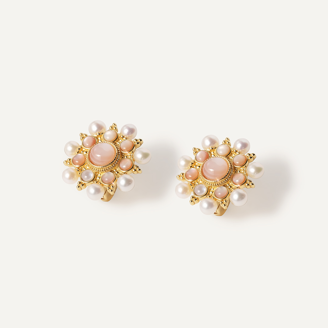 Серебряные серьги с перламутром и жемчугом