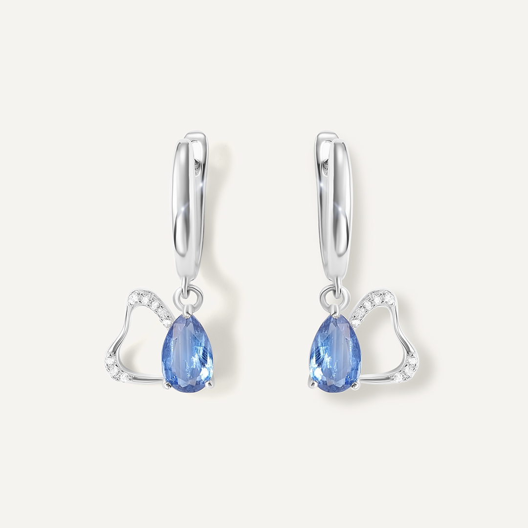 Серебряные серьги с кианитами