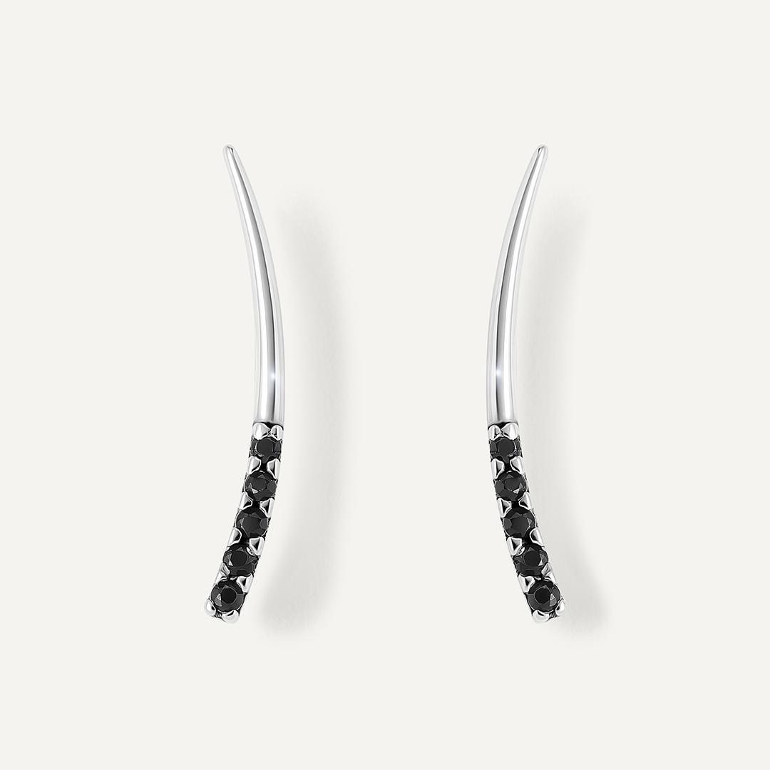 Серебряные серьги-каффы со шпинелью